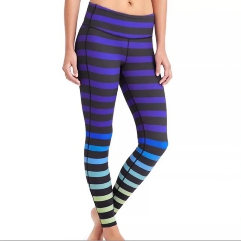 Athleta Ombre Stripe Bold Chaturanga Legging Tight